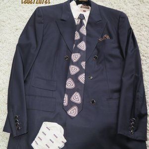 Dunhill Double Breasted 42R Black Full ensemble Men’s Suit